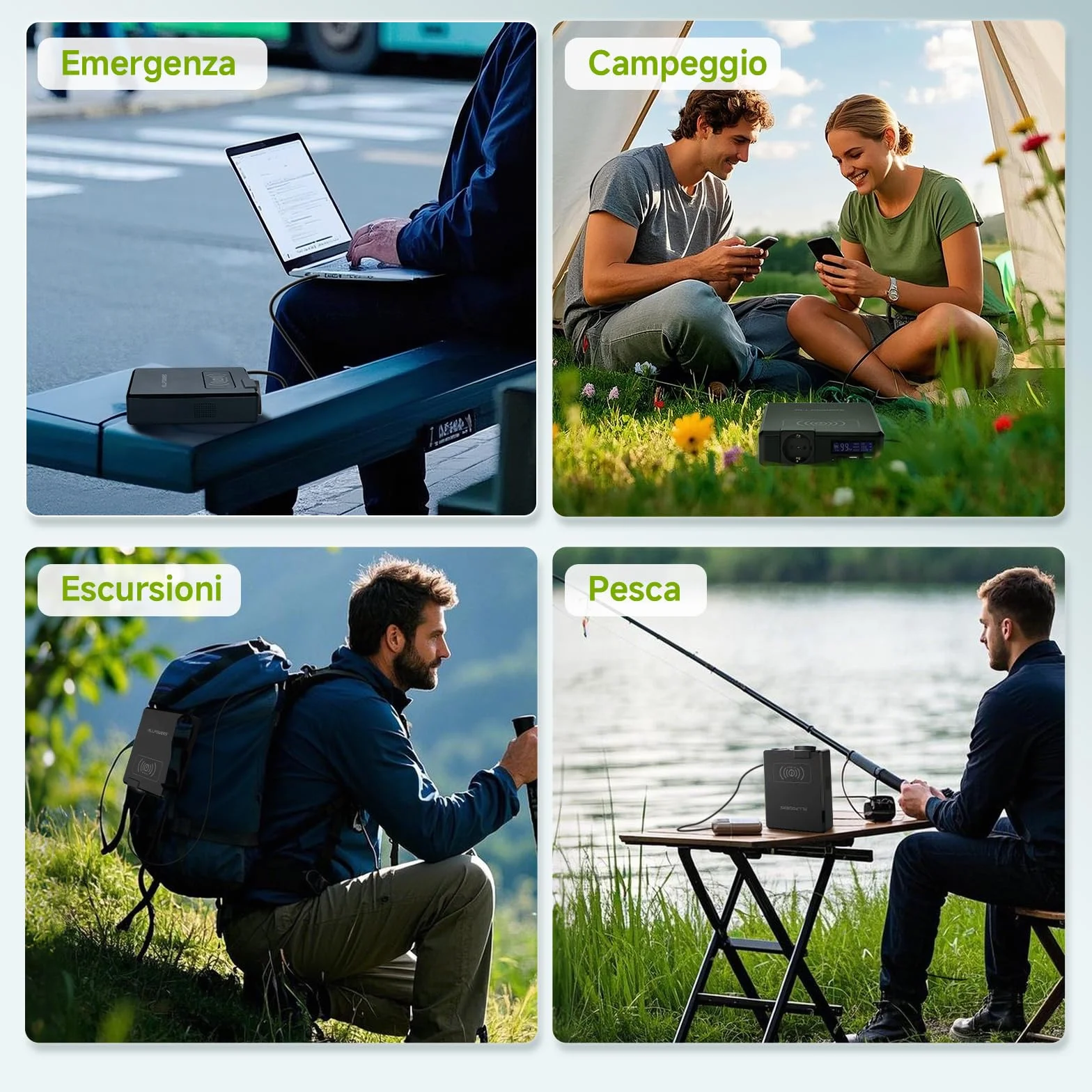 ALLPOWERS S200 Centrale Elettrica Portatile 154Wh/41600mAh, Power Bank con 200W Presa AC, 60W USB-C, Uscita Wireless, Generatore solare per Emergenza, Campeggio, Viaggi, Casa