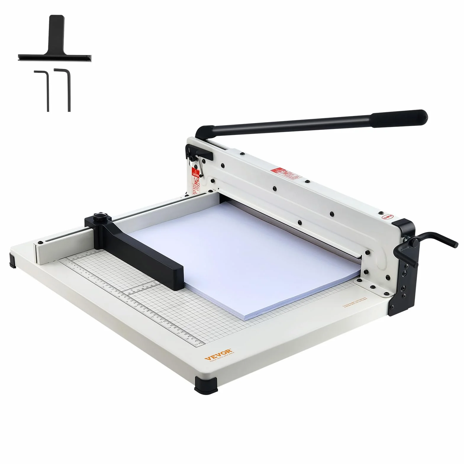VEVOR Taglierina di Carta Resistente, Taglierina di Carta Commerciale Industriale 43,18 cm per Carta A3, Capacità di 400 Fogli, Costruzione in Acciaio Solido, Taglierina di Carta Impilabile Bianco