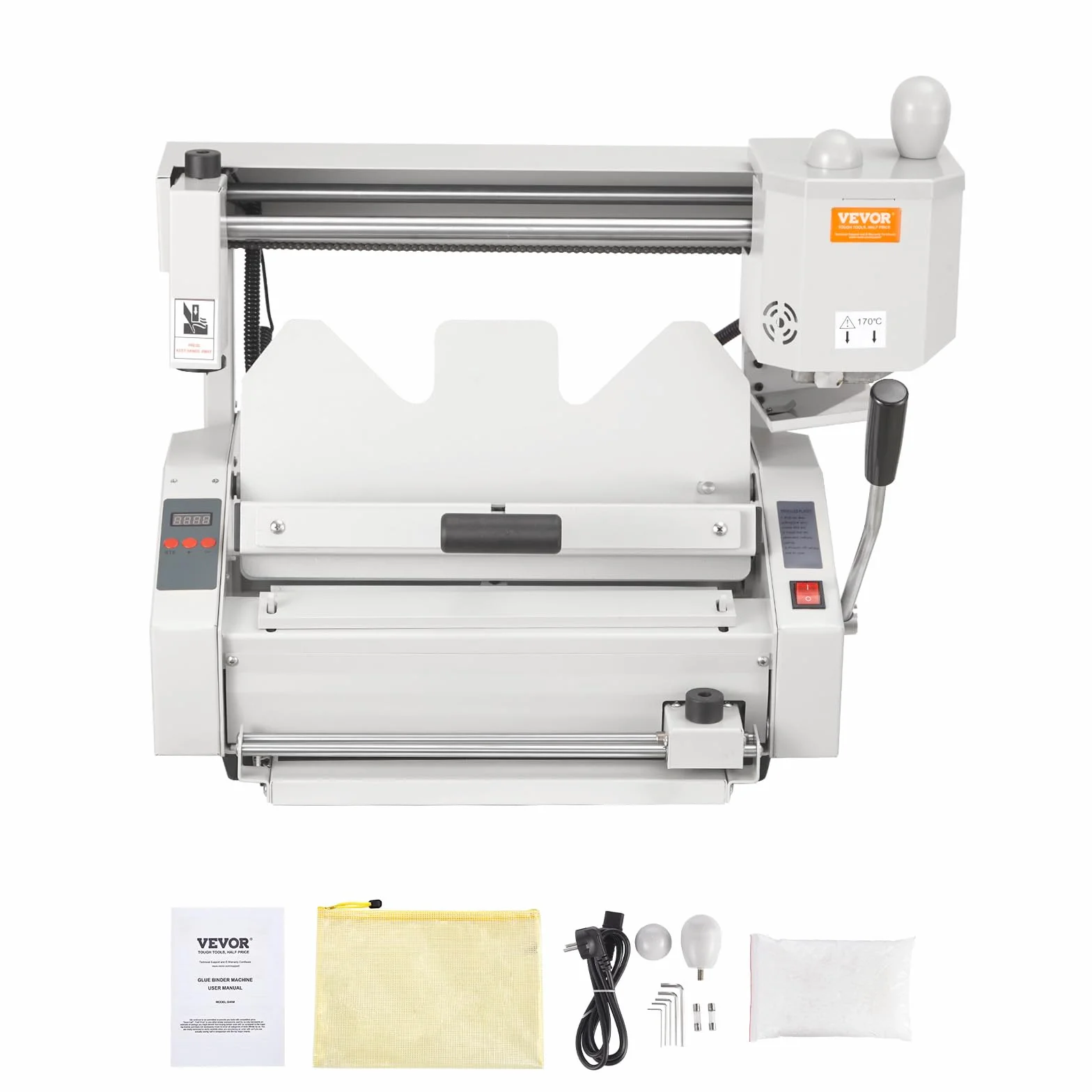 VEVOR Rilegatrice Termica, Rilegatrice a Colla a Caldo con Capacità di 400 Fogli, Rilegatrice Termica per Libri Spessore Rilegatura 50mm A3 (Lato Corto)/A4/A5 Documenti Rilegatrice Termica con Fresa