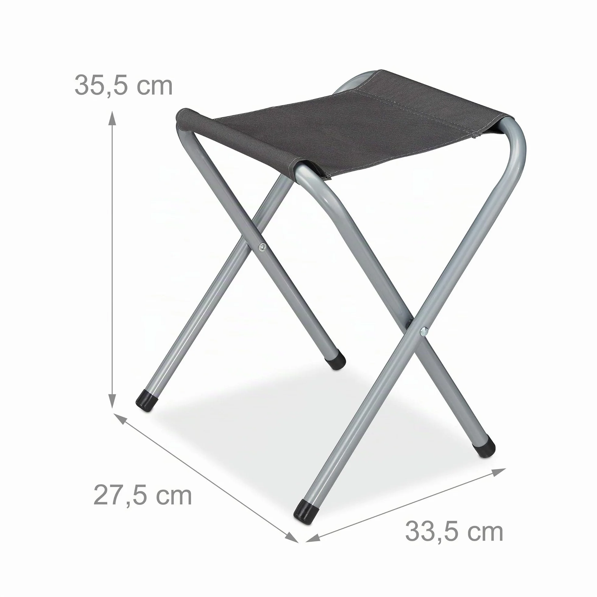 Relaxdays Tavolino da Campeggio, Pieghevole, 4 Sedie, Regolabile in Altezza, 120 x 60 cm, Alluminio, MDF, Argento/Grigio