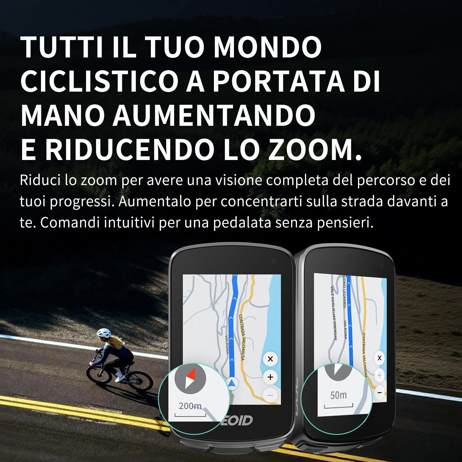 GEOID CC700 Pro GPS Ciclocomputer Touchscreen 2,8 Pollici Mappe Complete IPX7 Impermeabile