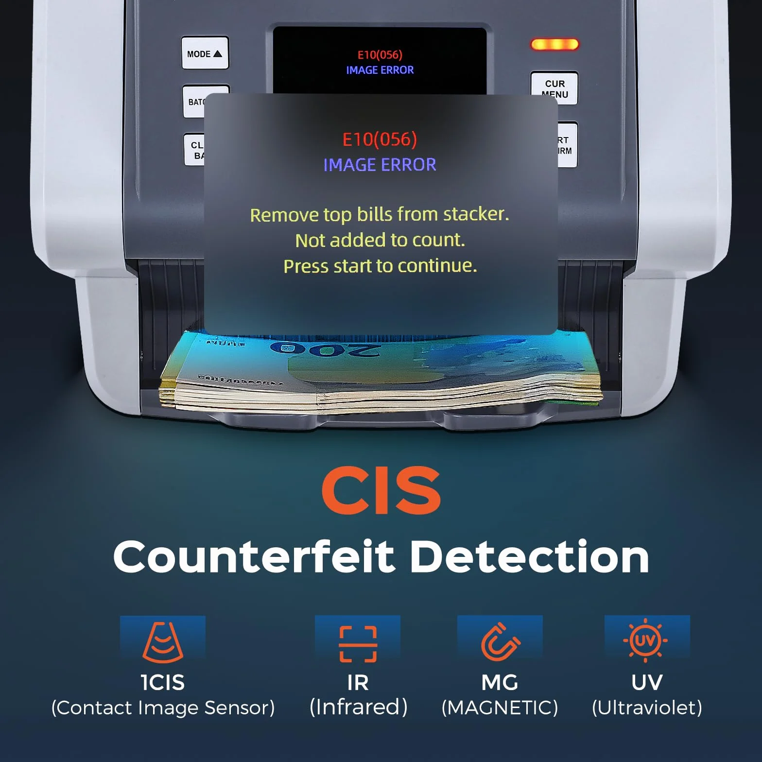 Bonvoisin Conta Banconote Professionale, Conteggio del Valore per Tagli Misti, Macchina Conta Soldi con Rivelazione di Falsi 1CIS/UV/IR/MG, Contabanconote Schermo Tattile,1500 Banconote/Min