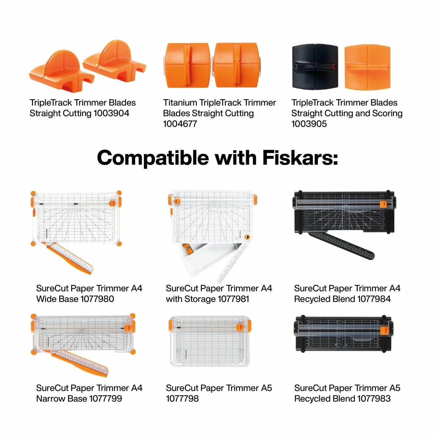 Fiskars Taglierina SureCut, A4, Base Larga, Taglierina Grande per Carta con Guida alla Linea di Taglio, Bianco/Arancio, 1077980