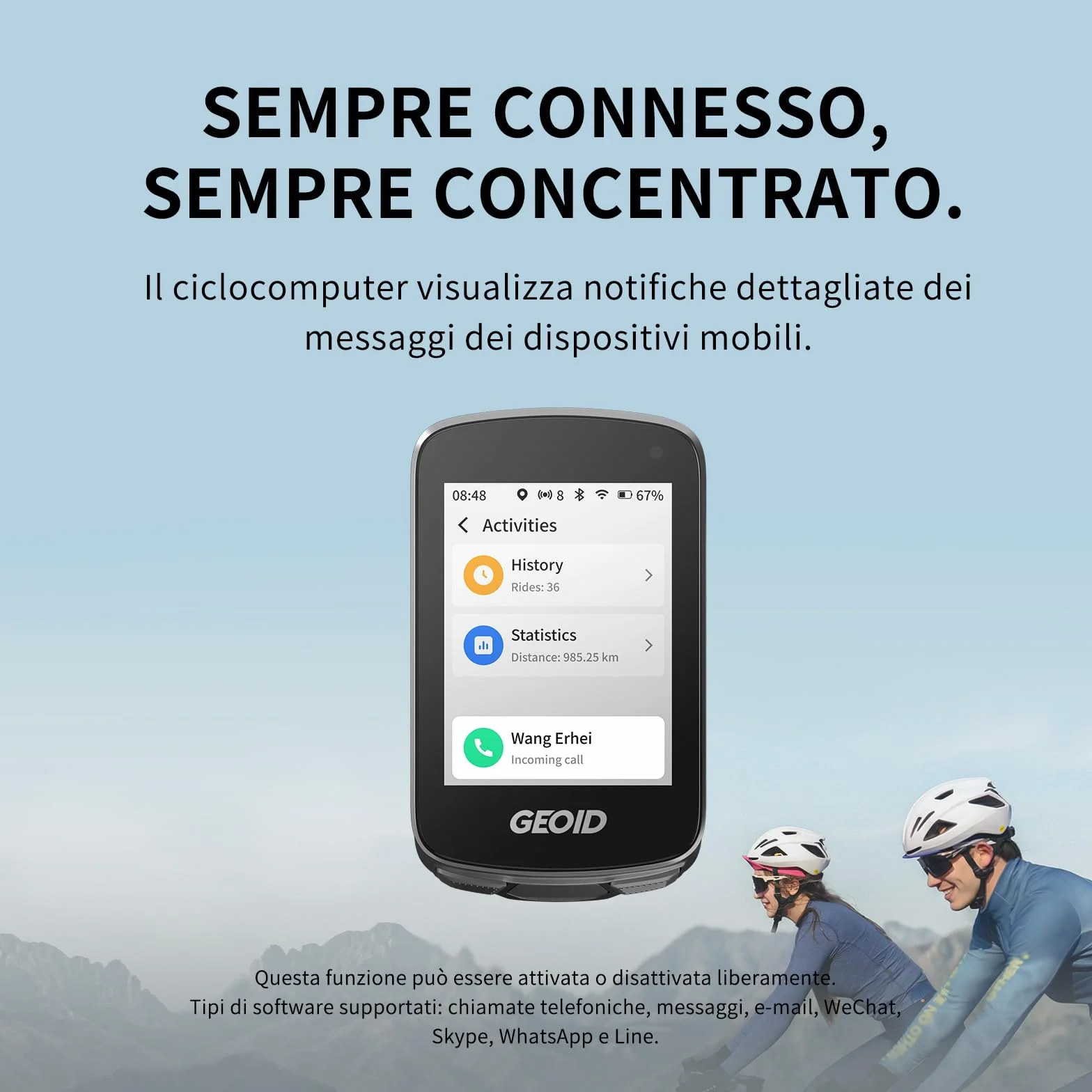 GEOID CC700 Pro GPS Ciclocomputer Touchscreen 2,8 Pollici Mappe Complete IPX7 Impermeabile