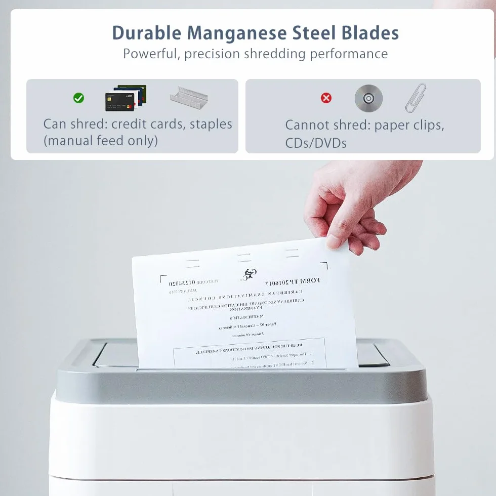 Distruggi Documenti Automatico Professionale: P5 Microframmenti 400 Fogli Cestino 50L Credito Carte Tritadocumenti Non-stop per Casa Ufficio Medico Scuola Cartelle Cliniche