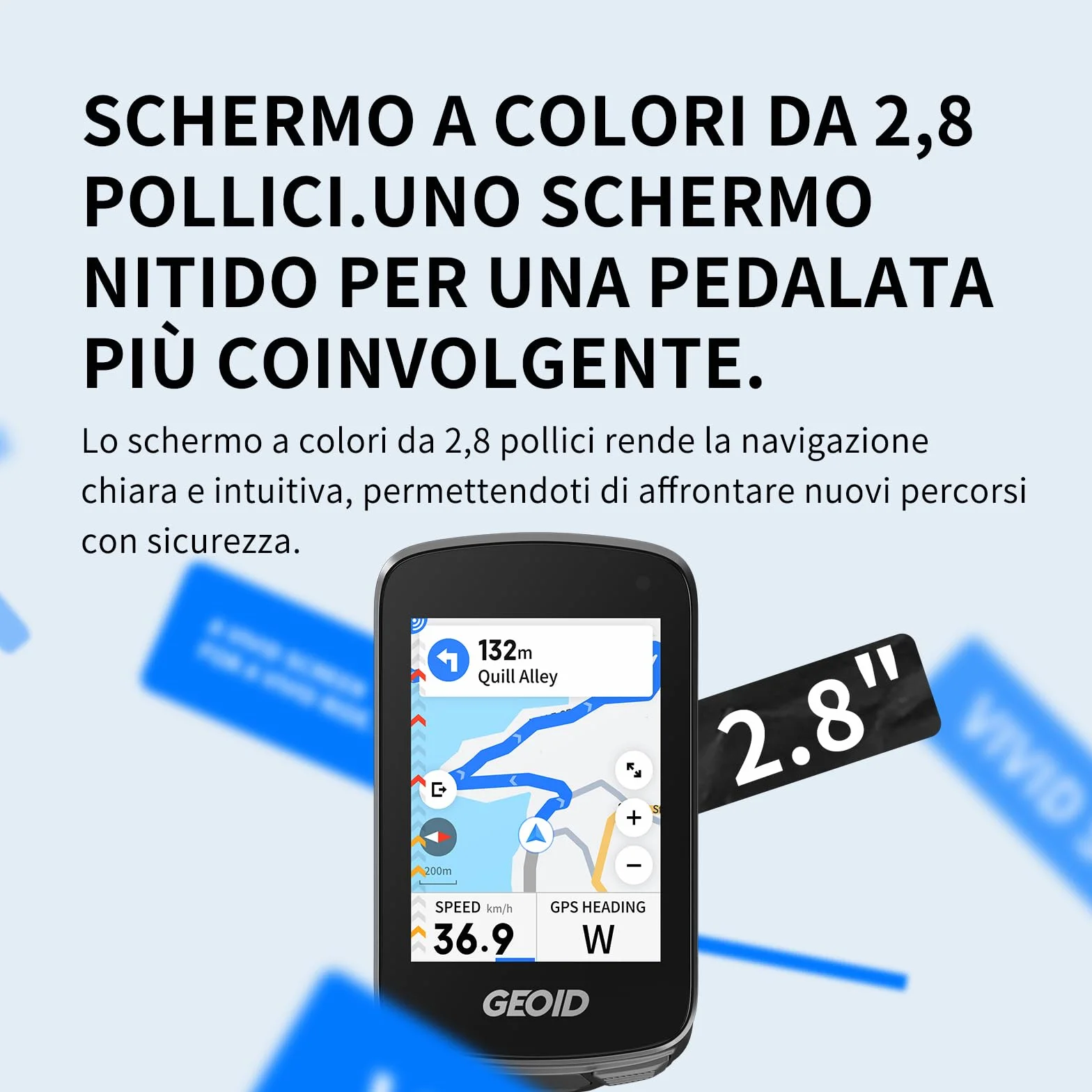 GEOID CC700 Pro GPS Ciclocomputer Touchscreen 2,8 Pollici Mappe Complete IPX7 Impermeabile