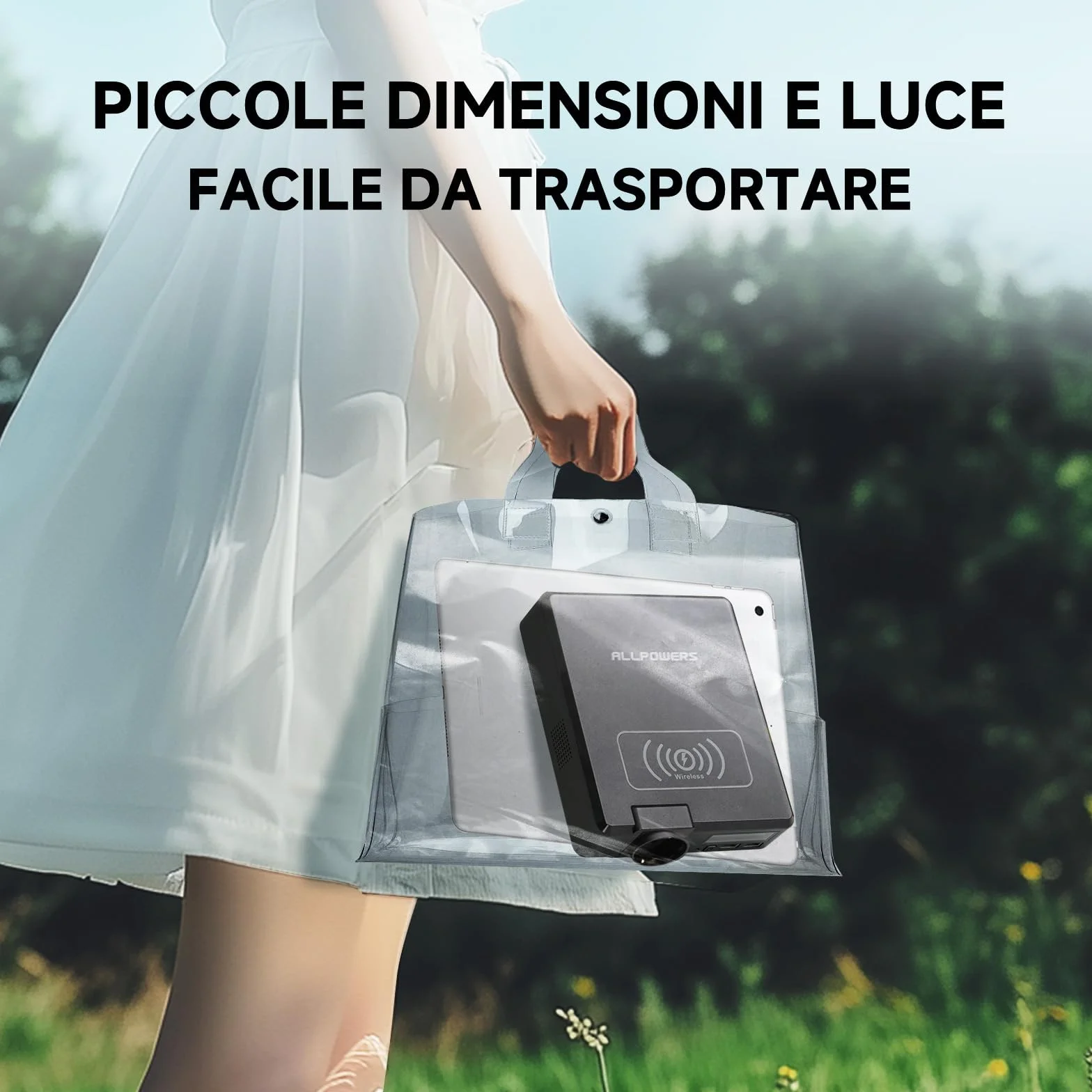 ALLPOWERS S200 Centrale Elettrica Portatile 154Wh/41600mAh, Power Bank con 200W Presa AC, 60W USB-C, Uscita Wireless, Generatore solare per Emergenza, Campeggio, Viaggi, Casa
