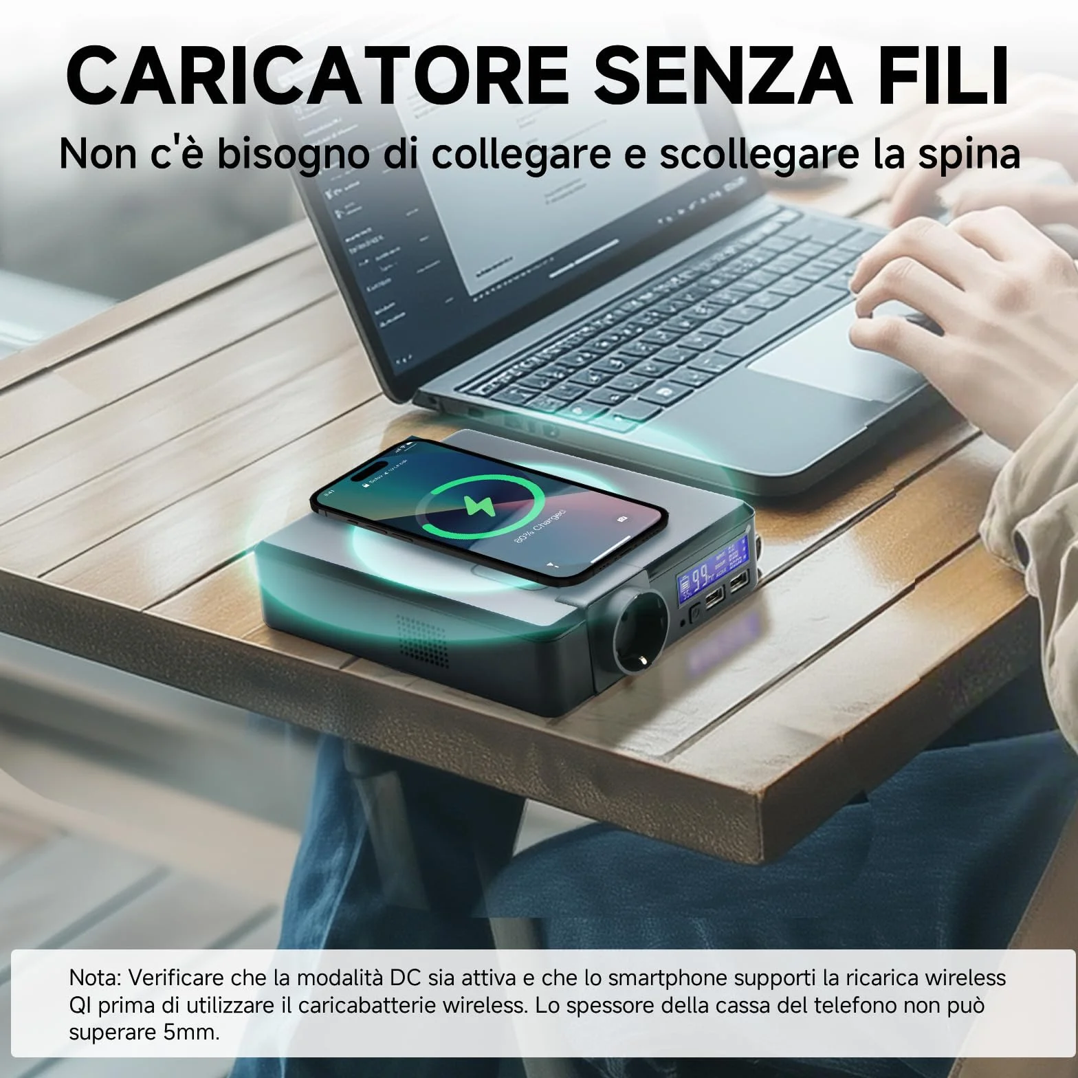 ALLPOWERS S200 Centrale Elettrica Portatile 154Wh/41600mAh, Power Bank con 200W Presa AC, 60W USB-C, Uscita Wireless, Generatore solare per Emergenza, Campeggio, Viaggi, Casa